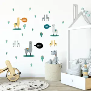Lama wallstickers på barnrum