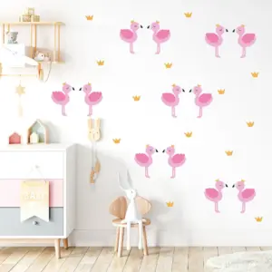 Flamingo wallstickers på barnrum