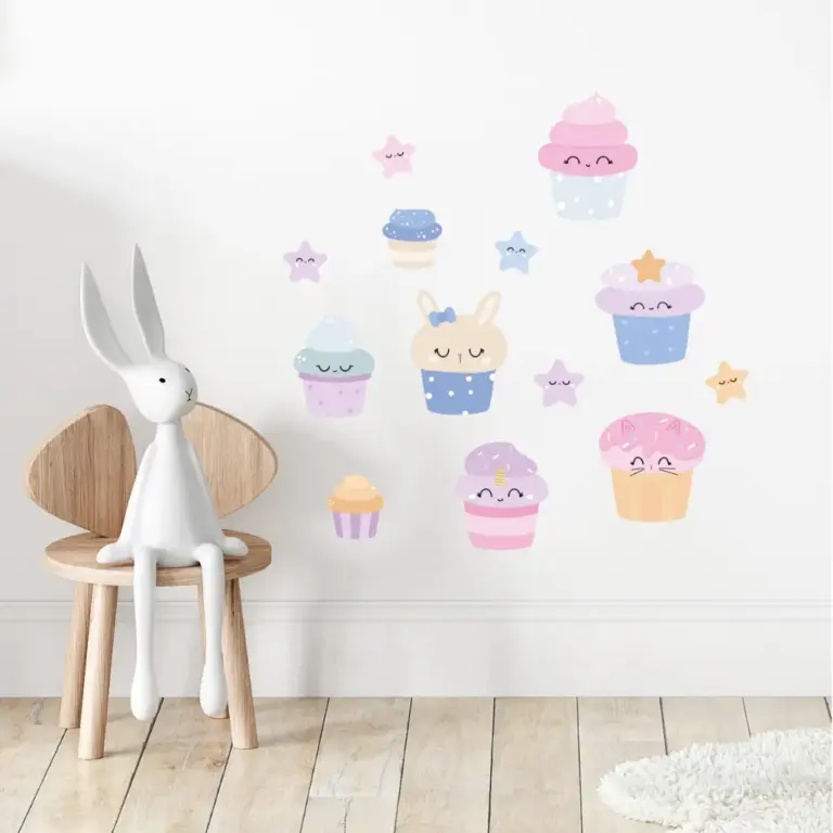 Cupcakes wallstickers på barnrum
