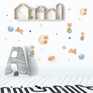 Mikkel på månen wallstickers på barnrum