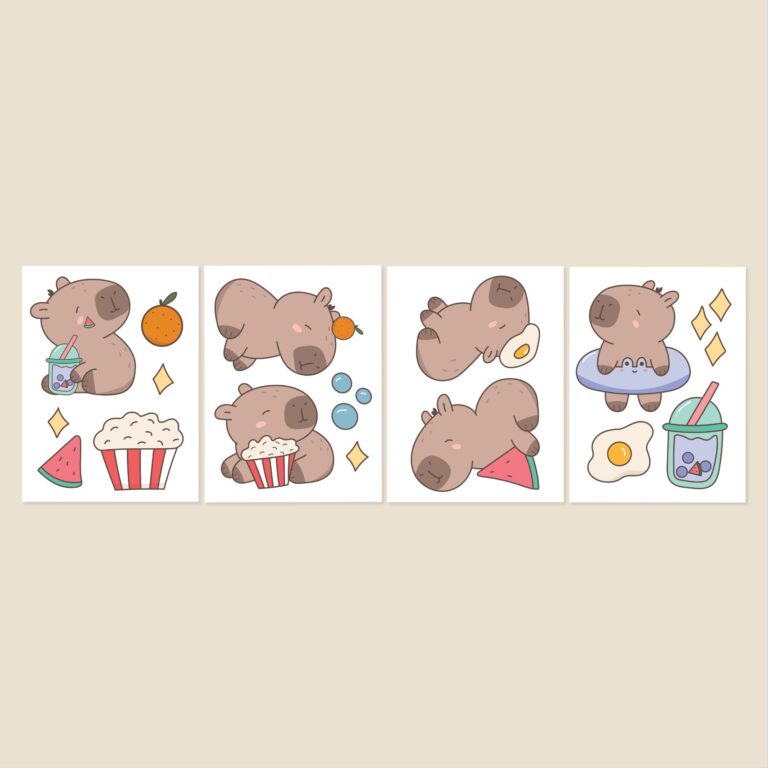 Capybara wallstickers fullt sett