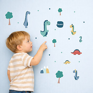 Dinosaurie wallstickers på barnrumsvägg