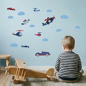 Retro fordon wallstickers