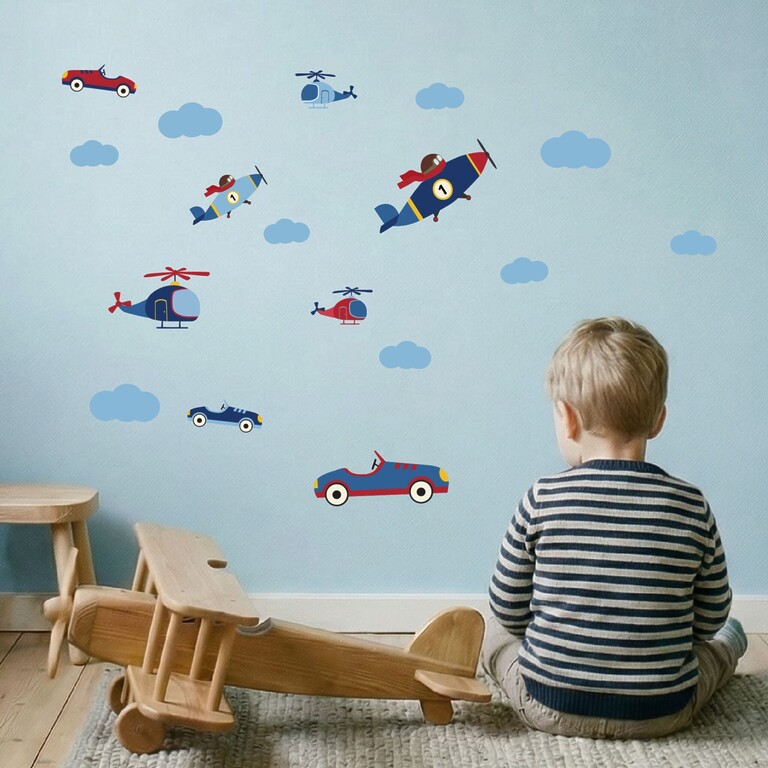 Retro fordon wallstickers