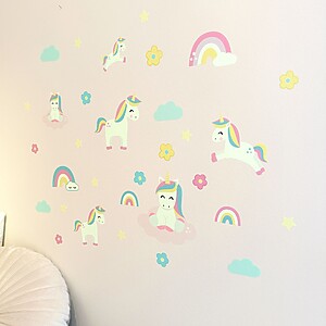Självlysande enhörnings-wallsticker — Lappeliten