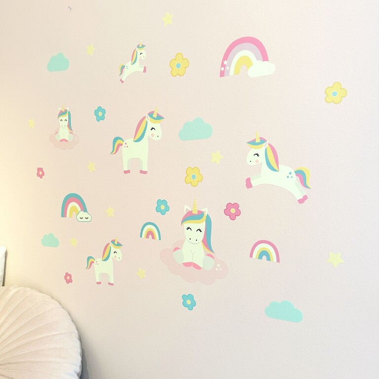 Självlysande enhörnings-wallsticker — Lappeliten