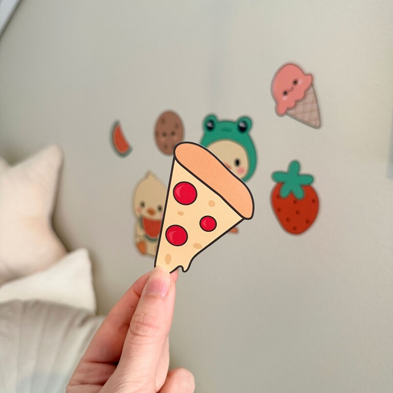 Pizza-dekor från wallsticker-settet ducky anka