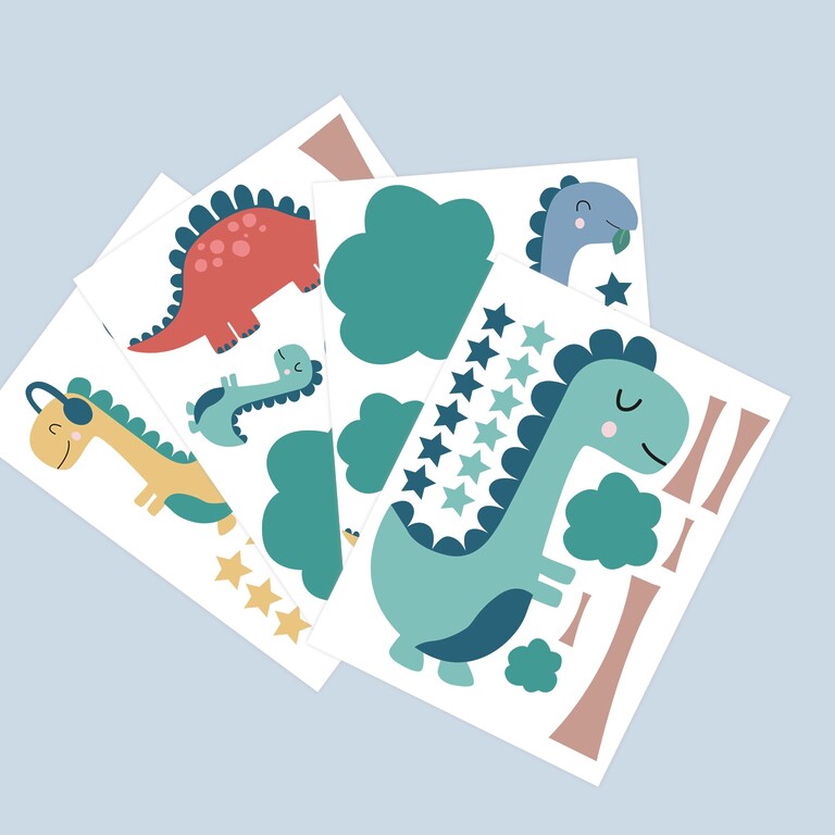 Wallsticker-ark med dinosaurier