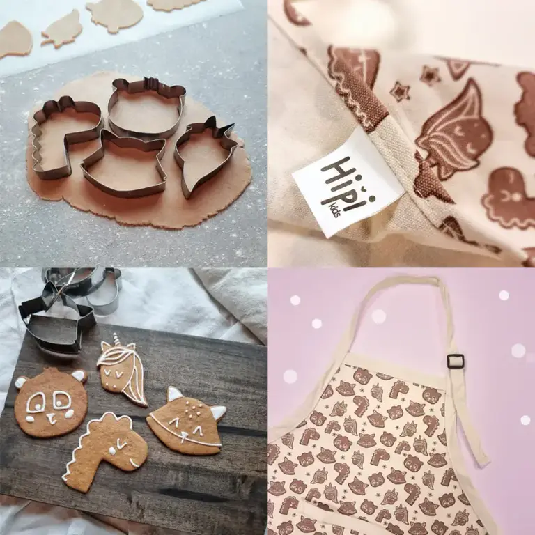 Pepparkakor i form av enhörning, panda, räv och dinosaurie — Lappeliten